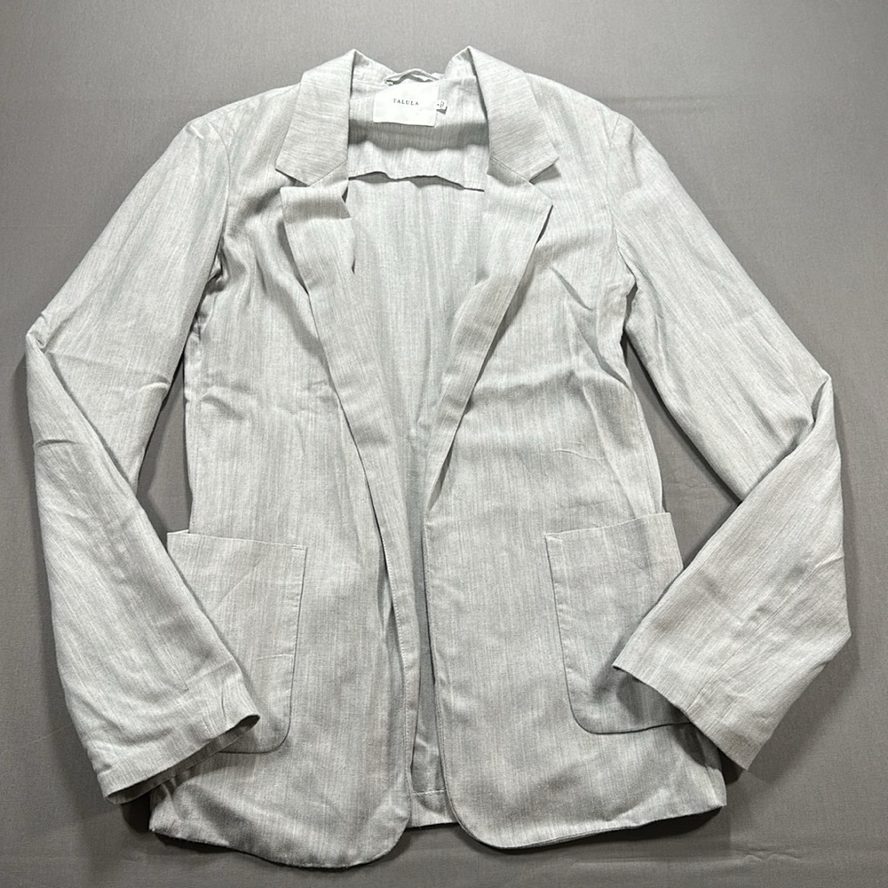 Talula Aritzia Kent Lightweight Open-Front Blazer, Heather Gray - Womens 0 - Picture 2 of 14